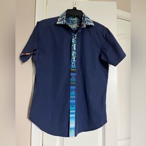 Robert Graham men’s short sleeve skull button down size S small